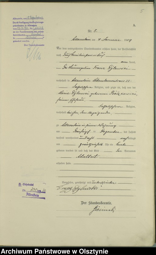image.from.unit.number "Geburts-Haupt-Register Tom I , Nr 1-439"