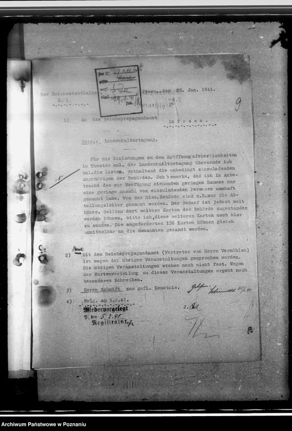 Obraz 13 z jednostki "Landeskulturtagung- korespondencja, spisy zaproszonych osób"