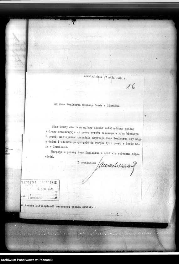 Obraz 20 z jednostki "Sprawa zatwierdzenia uzupełnienia planu gospodarstwa leśnego dla lasów Żerniki powiatu kaliskiego"