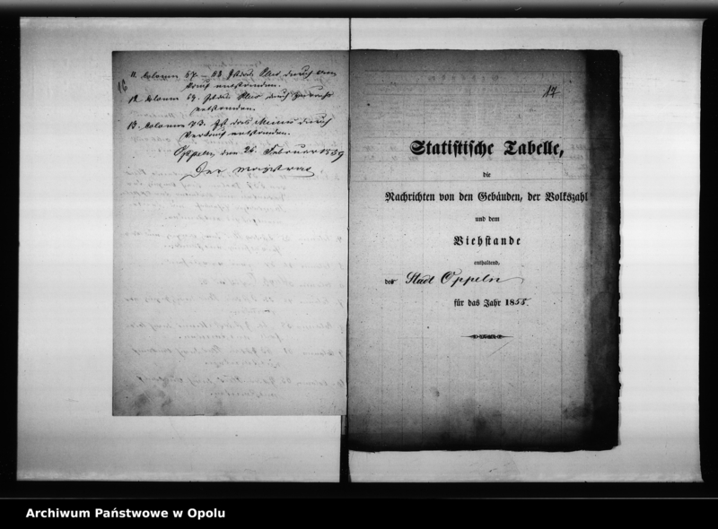 Obraz 15 z jednostki "Acta des Magistrats zu Oppeln betreffend Aufnahme und Einsendung der städtischen Tabellen von der Stadt Oppeln"