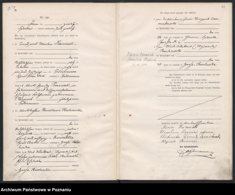 Obraz 13 z jednostki "Księga miejscowa małżeństw [Rejestr główny małżeństw]"