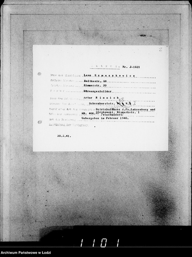 Obraz 6 z jednostki "J.1521-1540 [Wnioski Żydów z Getta o zwrot należności za towar wzięty na kredyt]"