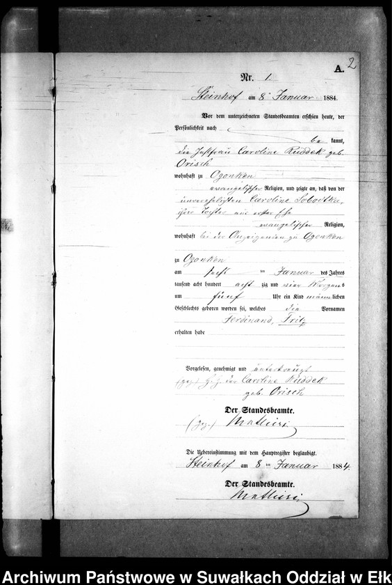 image.from.unit.number "Geburts-Neben-Register des Preussischen Standes-Amtes Gr. Strengeln Kreis Angerburg"