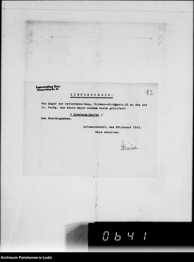 Obraz 17 z jednostki "Beschlagnahme Ausgangsbelege"