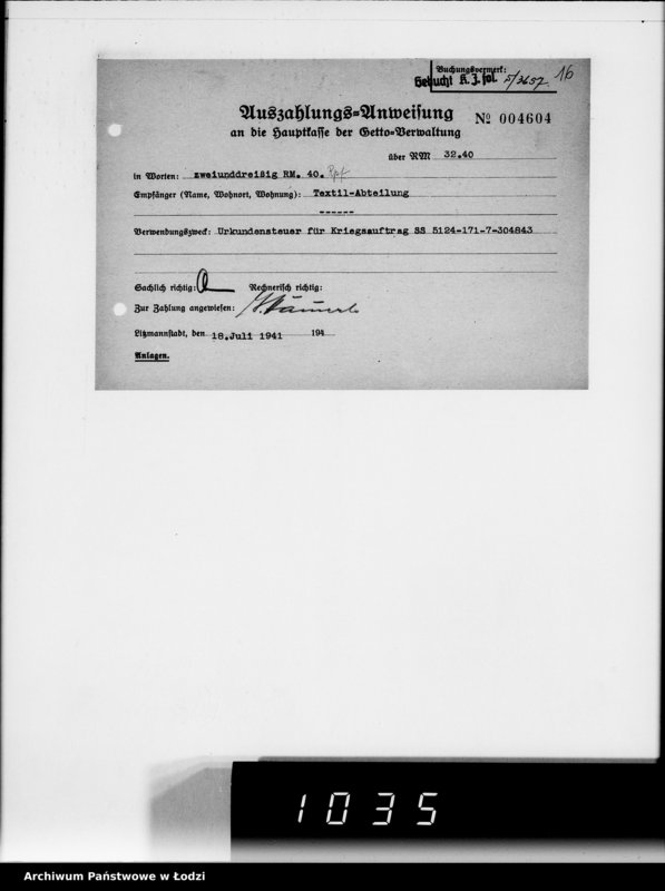 Obraz 20 z jednostki "9 Kassenbelege nr 3648-3899"