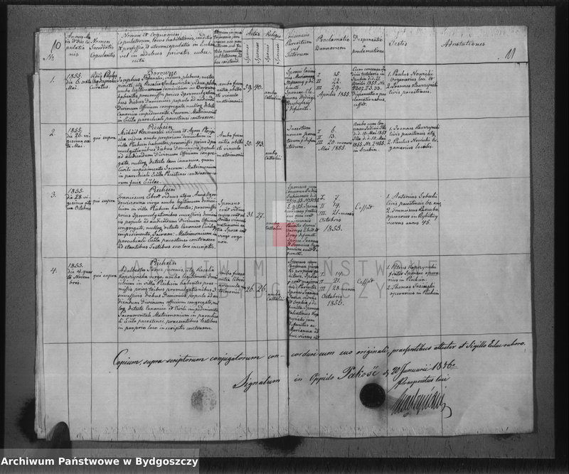 image.from.unit.number "Liber duplicatus : Baptisatorum, Copulatorum et Mortuorum de anno 1855 Parochiae Catholicae Pacostensis sitae in Districtu Szubiniensi"