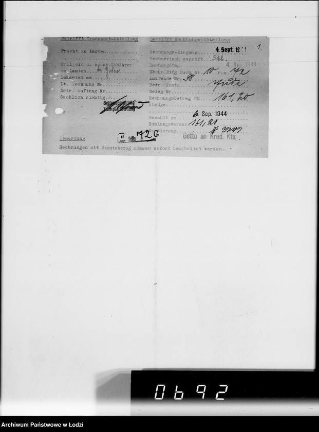 Obraz 5 z jednostki "G.Matz [rachunki za dostawy towarów dla Getta]"