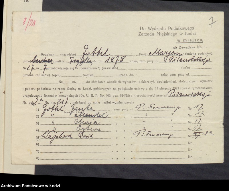 image.from.unit.number "Księga inwentarzowa nieruchomości m. Łodzi ul. Wschodnia"