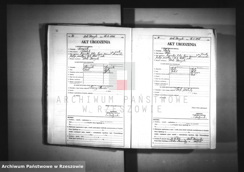 image.from.unit.number "Akta urodzeń (za lata 1894-1901, 1904-1916, 1918-1929) - Wola Zarczycka - odpis"