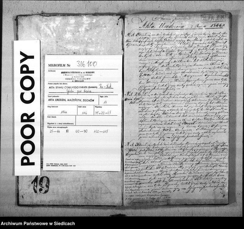 Obraz 3 z jednostki "Akta urodzin, małżeństw, zgonów"