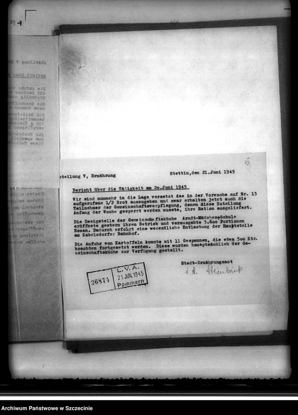 image.from.unit.number "Sprawozdania dzienne z działalności Wydziału Aprowizacyjnego niemieckiego Zarządu Miejskiego w Szczecinie m-c VI-VII.  Zeznania ludności cywilnej o napadach rabunkowych dokonanych przez Rosjan"