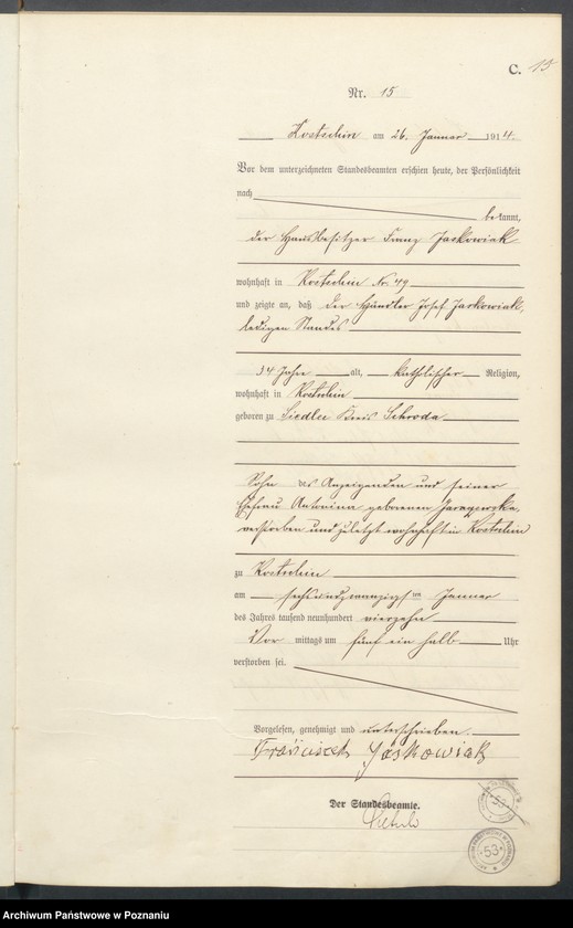 Obraz 17 z jednostki "Sterbe-Haupt-Register"
