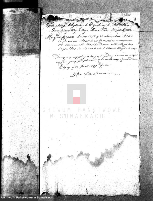 image.from.unit.number "Dowody do Akt Małżeństwa Gminy Wigierskiey od dnia 1-o Maja 1809 do dnia ostatniego kwietnia 1810 Roku."