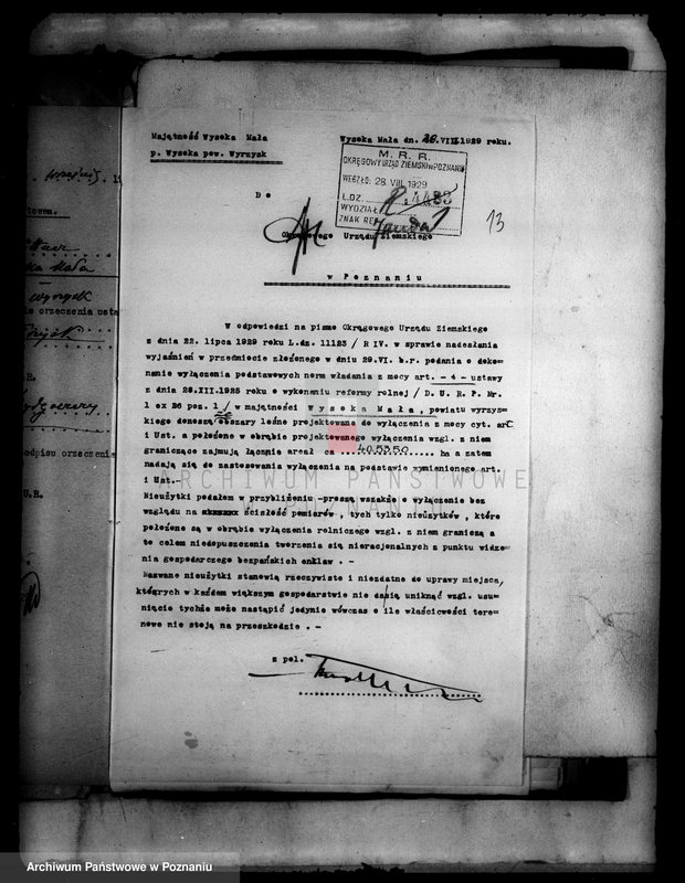 Obraz 20 z jednostki "Majątek Wysoka Mała wyłączenie z art.. 4 i 5 ustawy o wykonaniu reformy Welter Buttner"