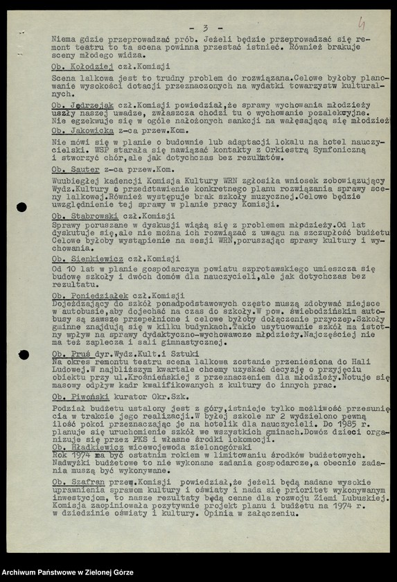 image.from.unit.number "Protokóły z posiedzeń Komisji Wychowania, Oświaty i Kultury Wojewódzkiej Rady Narodowej w Zielonej Górze; Nr 1 - 6"