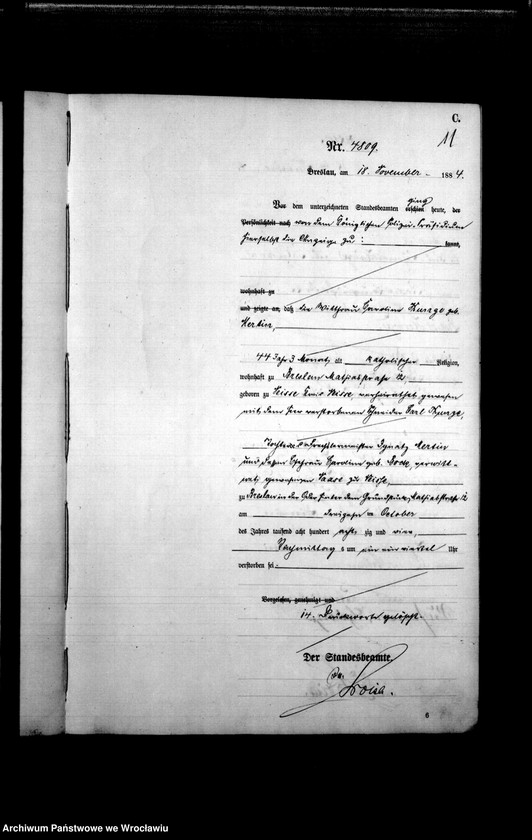 image.from.unit.number "Sterbe-Haupt-Register Breslau I 1884 Band 13"