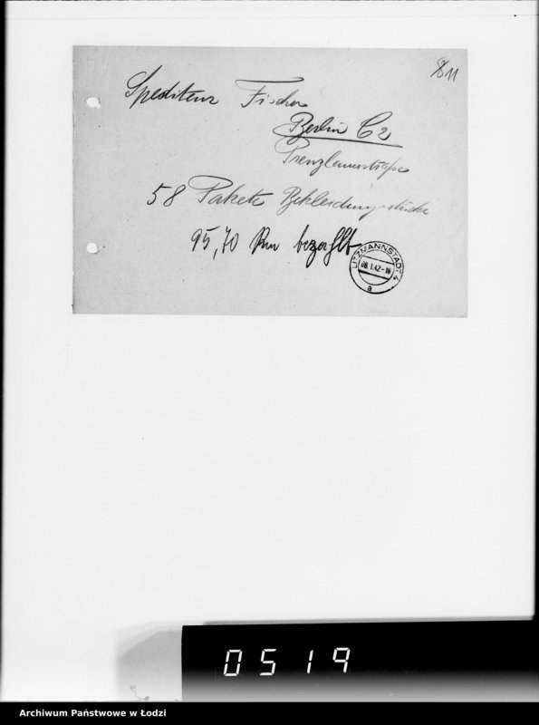 Obraz 14 z jednostki "1. Kassenbelege von nr 1 bis nr 208"