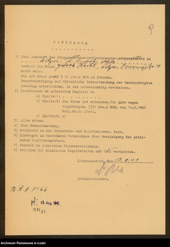 Obraz 11 z jednostki "Jakób Hecht- sprzedaż manufaktury i garderoby"