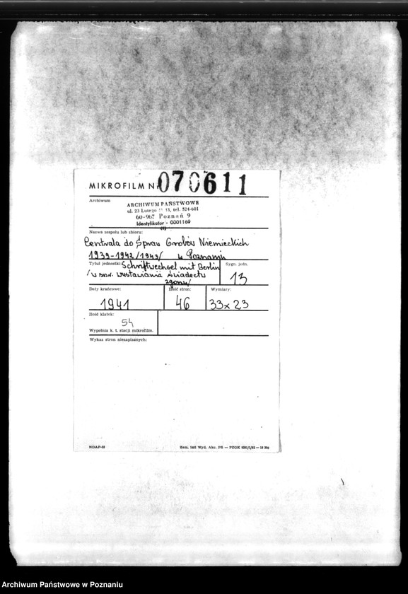 Obraz 2 z jednostki "Schriftwechsel mit Berlin- z Urzędu Stanu Cywilnego i Min. Spraw Wewnętrznych - w sprawie wystawienia świadectw zgonu"