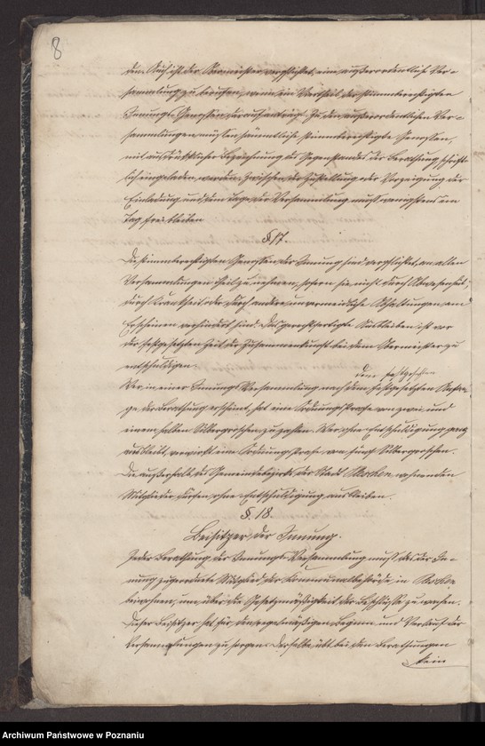 image.from.unit.number "Statut der Schmiede - Schlosser und Nagelschmiede-Innung zu Pleschen."