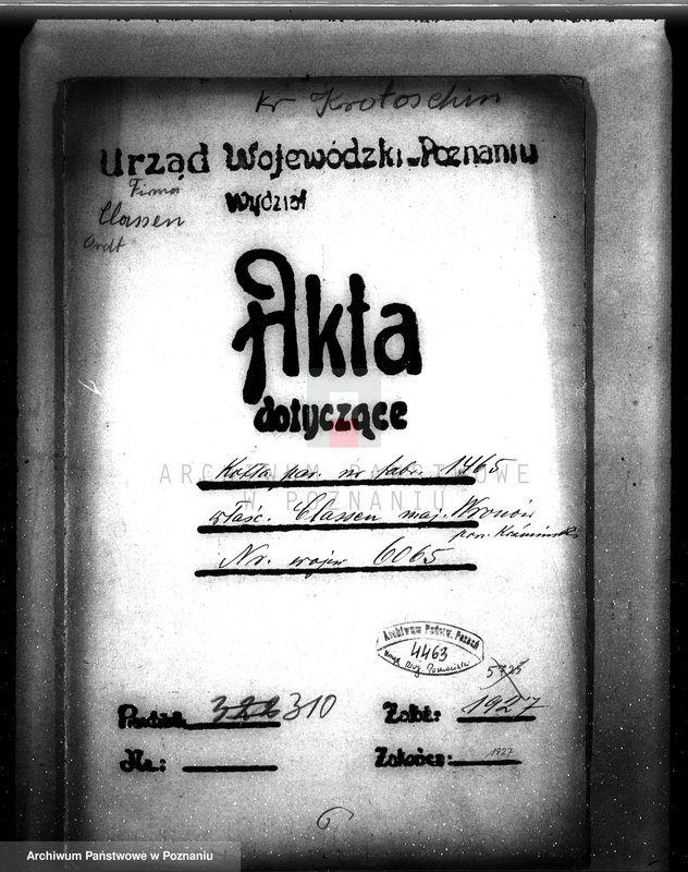 Obraz 4 z jednostki "Majętność Bronów, pow .krotoszyński, własność Classen nr woj. kotła 6065"