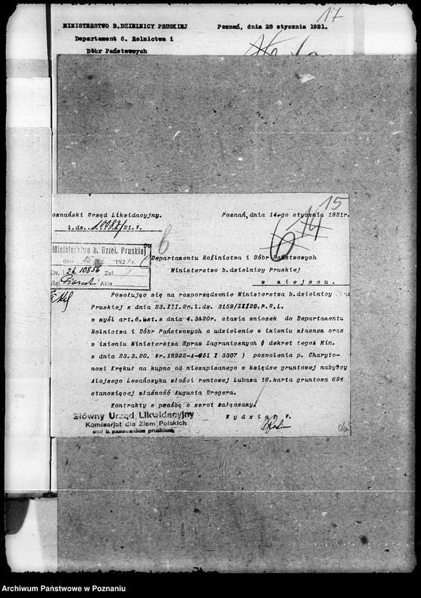 Obraz 19 z jednostki "Sprawy agrarnej reformy - Główny Urząd Likwidacyjny w Poznaniu"