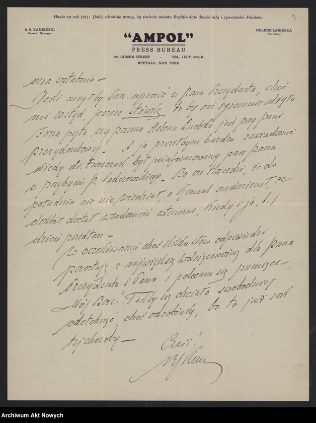 image.from.unit.number "Kamieński Bronisław; Załączniki: 1) wycinki prasowe; 2) artykuł Alskiego (redaktor "Pittsburczanin Daily") z dn. 15 III 1934 r.; 3) tekst mowy sen. Millard