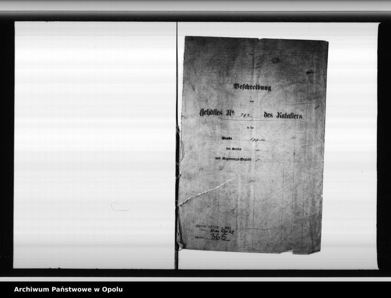 Obraz 4 z jednostki "Beschreibung des Gehöftes No 292 des Katasters in der Stadt Oppeln [...]"