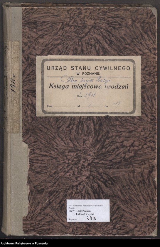 Obraz 2 z jednostki "Księga miejscowa urodzeń [Rejestr główny urodzeń]"