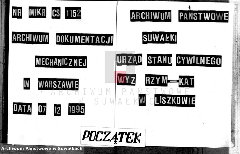 Obraz 1 z jednostki "Duplikat Aktov graždnskago sostojanija rodivšichsja brakosočetavšichsja i umeršich Liškovskago Rimsko- Katoličeskago Prichoda Sejnskago Okruga za 1898 god"