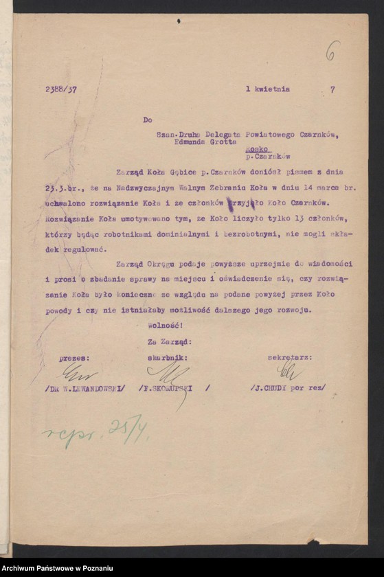 Obraz 10 z jednostki "Gębice, powiat Czarnków akta koła."