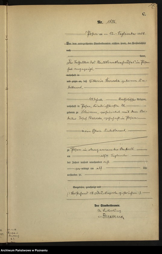 Obraz 19 z jednostki "Księga miejscowa zgonów tom IV [Rejestr główny zgonów]"