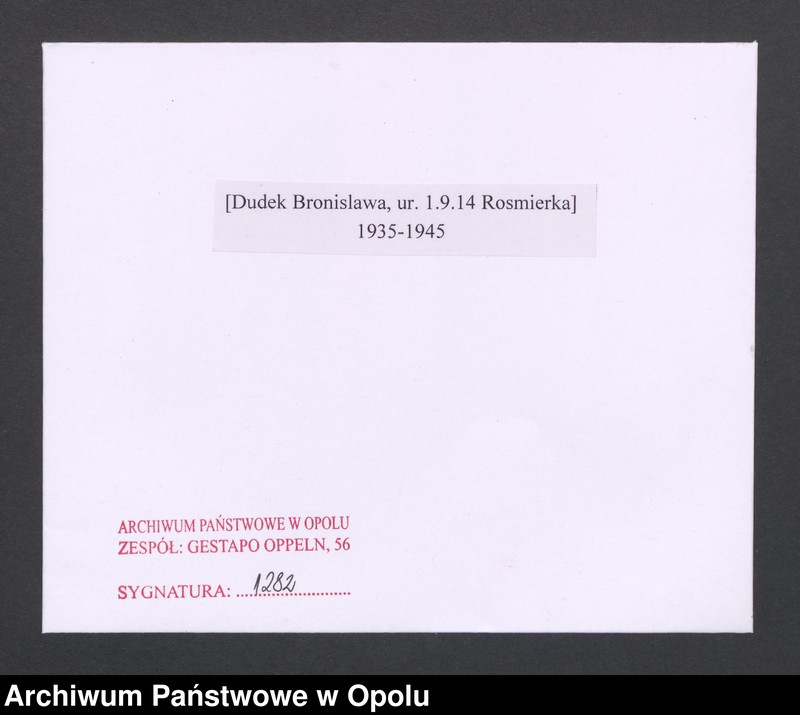 image.from.unit.number "[Dudek Bronislawa, ur. 1.9.1914 Rosmierka]"