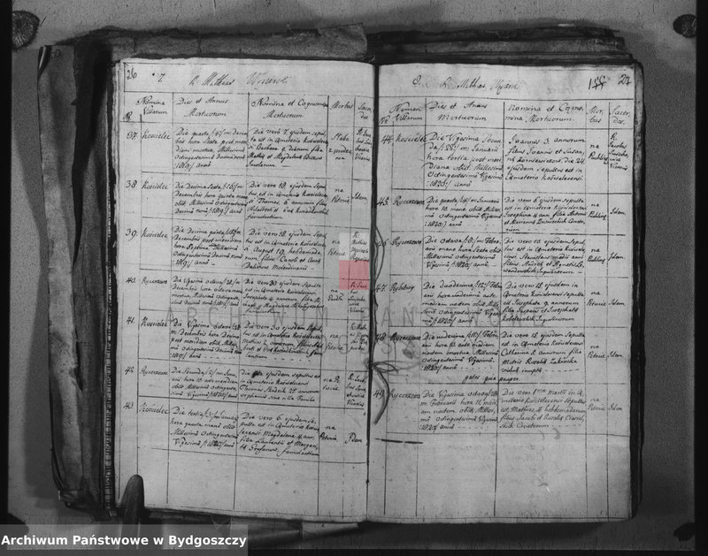 image.from.unit.number "Duplicate der Kirchen Bücher von Kościelec"