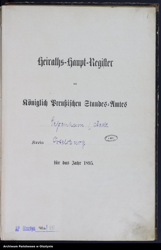 image.from.unit.number "Heiraths-Haupt-Register Nr 1 - 13"