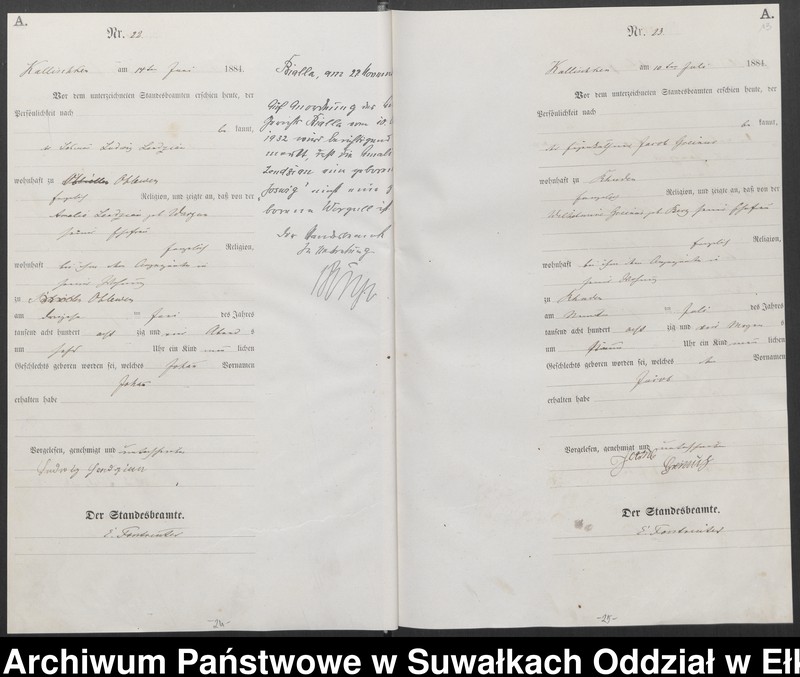image.from.unit.number "Geburts-Haupt-Register des Königlichen Preussischen Standes-Amtes Kallischken Kreis Johannisburg"