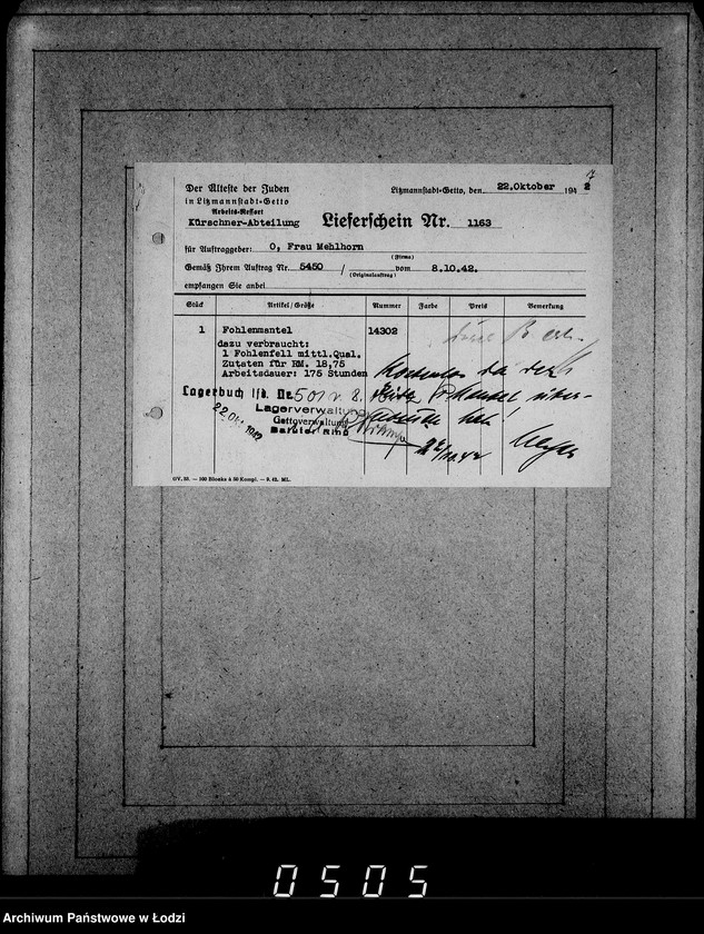 Obraz 11 z jednostki "[Korespondencja, rachunki i zamówienia instytucji i firm]"