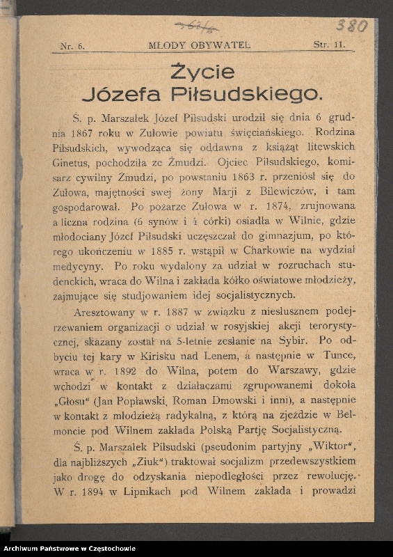 image.from.collection.number "85 rocznica śmierci Józefa Piłsudskiego"