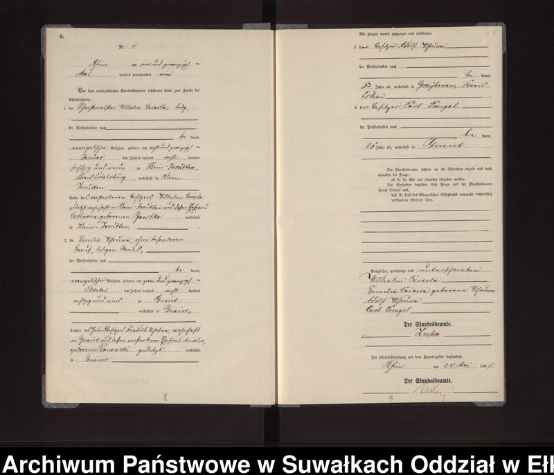 image.from.unit.number "Heirats-Neben-Register des Königlichen Preussischen Standes-Amtes Gneist Kreis Loetzen"