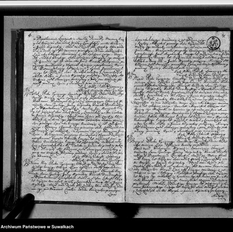 image.from.unit.number "Akta urodzonych gminy wigierskiey od 1-go maja 1809 do dnia ostatniego kwietnia 1810 roku"