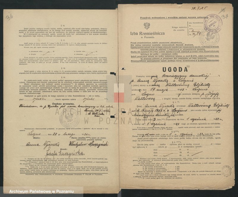 Obraz 20 z jednostki "[Ugody o naukę rzemiosła krawiectwa damskiego w Lesznie]"