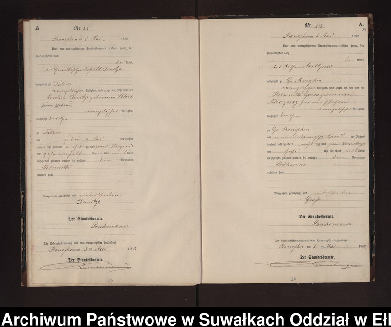 image.from.unit.number "Geburts-Neben-Register des Preussischen Standes-Amtes Gr. Konopken Kreis Loetzen"