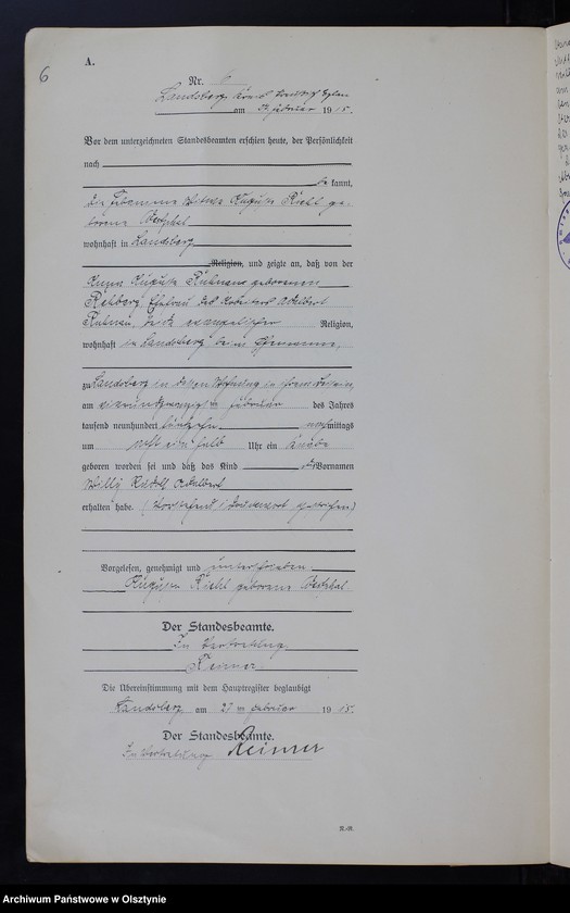 image.from.unit.number "Geburts-Neben-Register Nr 1 - 45 [ Księga urodzeń - wtóropis ]"