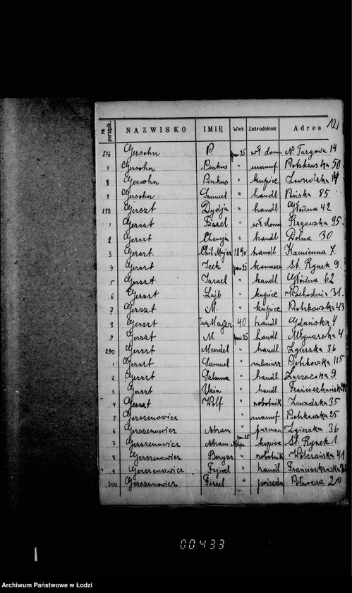 Obraz 17 z jednostki "Lista wyborców Gminy Wyznaniowej Żydowskiej w Łodzi 1924 r. lit. G"