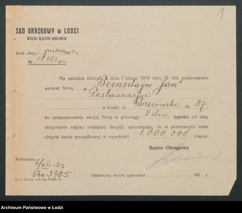 Obraz 3 z jednostki "Jan Bernsztajn – restauracja"