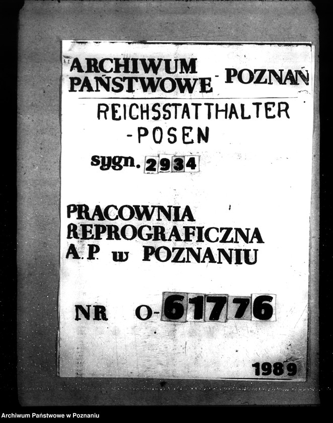Obraz 1 z jednostki "Allgemeine Wohnungsfragen der Polizeiverwaltung Posen"
