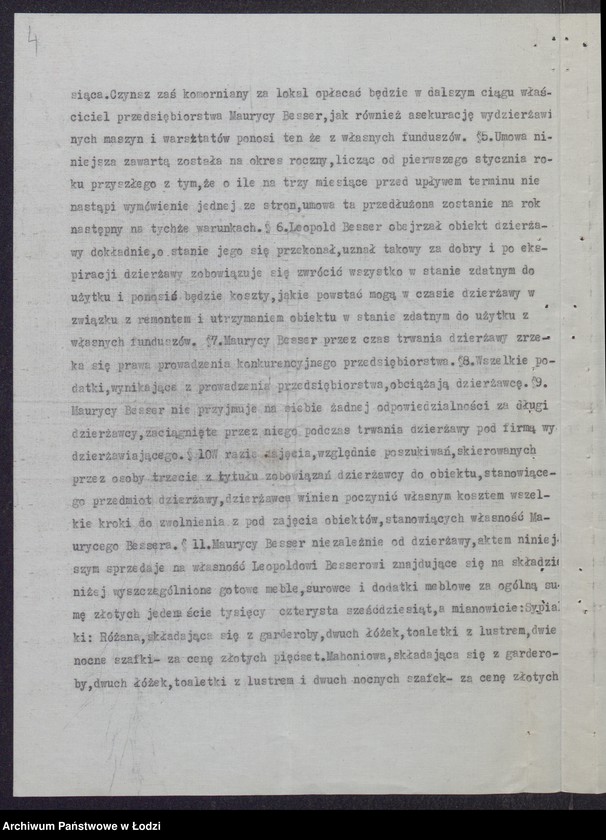 Obraz 6 z jednostki "M. Besser, dzierżawca Leopold Besser- fabryka mebli"