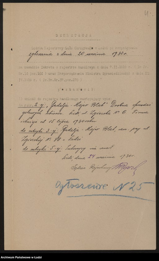 image.from.unit.number "Gedalja Majer Blat- drobna sprzedaż gotowych ubiorów"