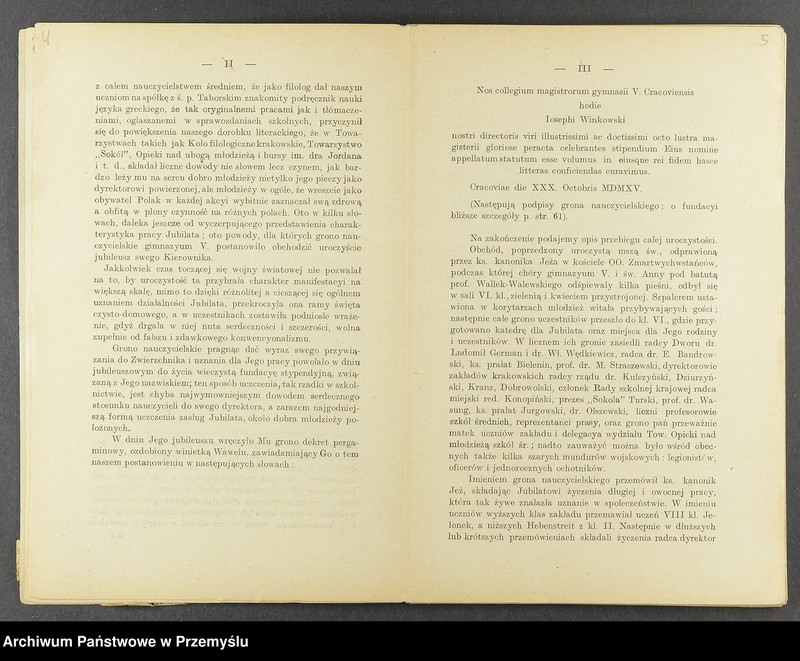 image.from.unit.number "X Sprawozdanie Dyrekcji C.K. Gimnazjum V. w Krakowie za rok szkolny 1915/16"