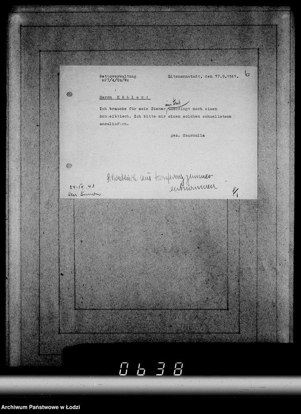 Obraz 10 z jednostki "Ausgelieferte Kommisionen Konto 0 von 60-[82] [Wydane na zlecenie G.V.meble z warsztatów Getta]."